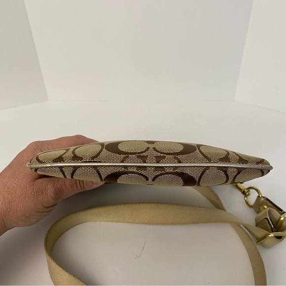 Coach Signature Crossbody with Yellow and Metallic Gold Leather Flower - Picture 14 of 17